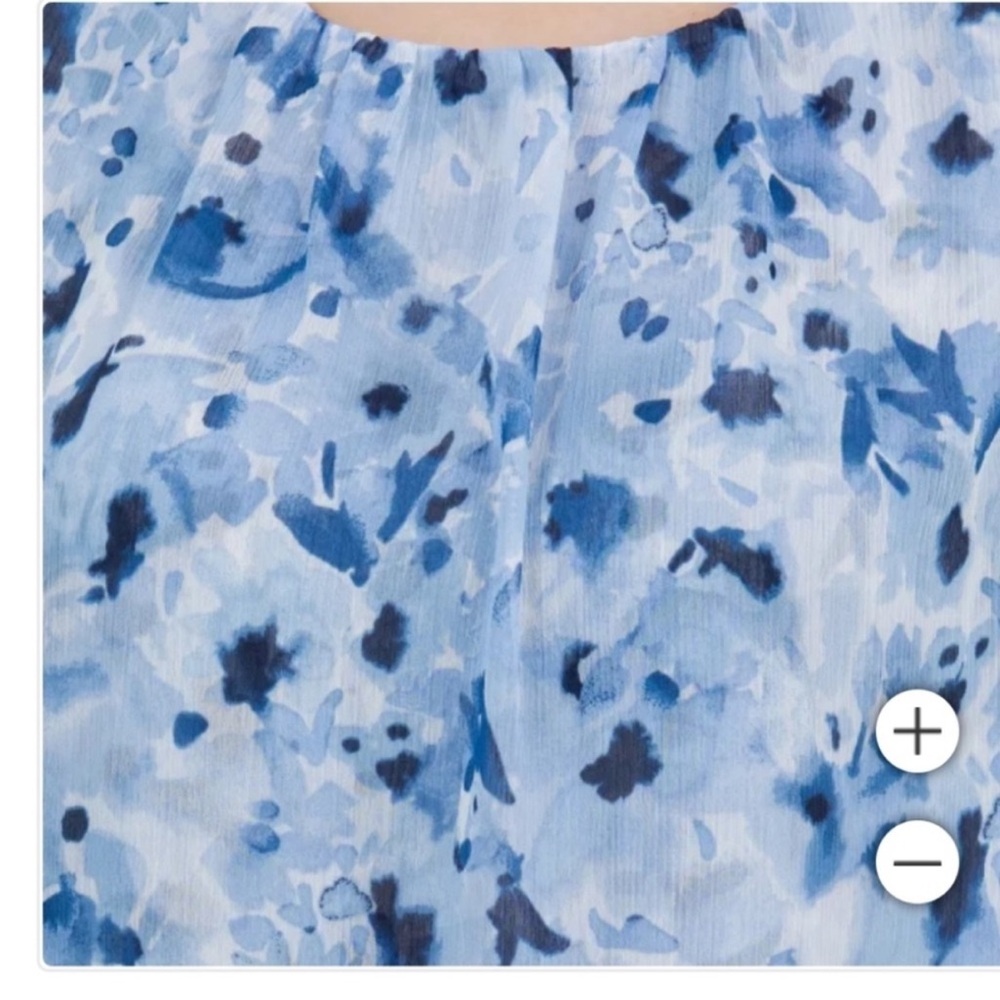 NWT Cristina B Women's Sleeveless Blouse Blue Watercolor Print Sizes( XL,M - Picture 3 of 5
